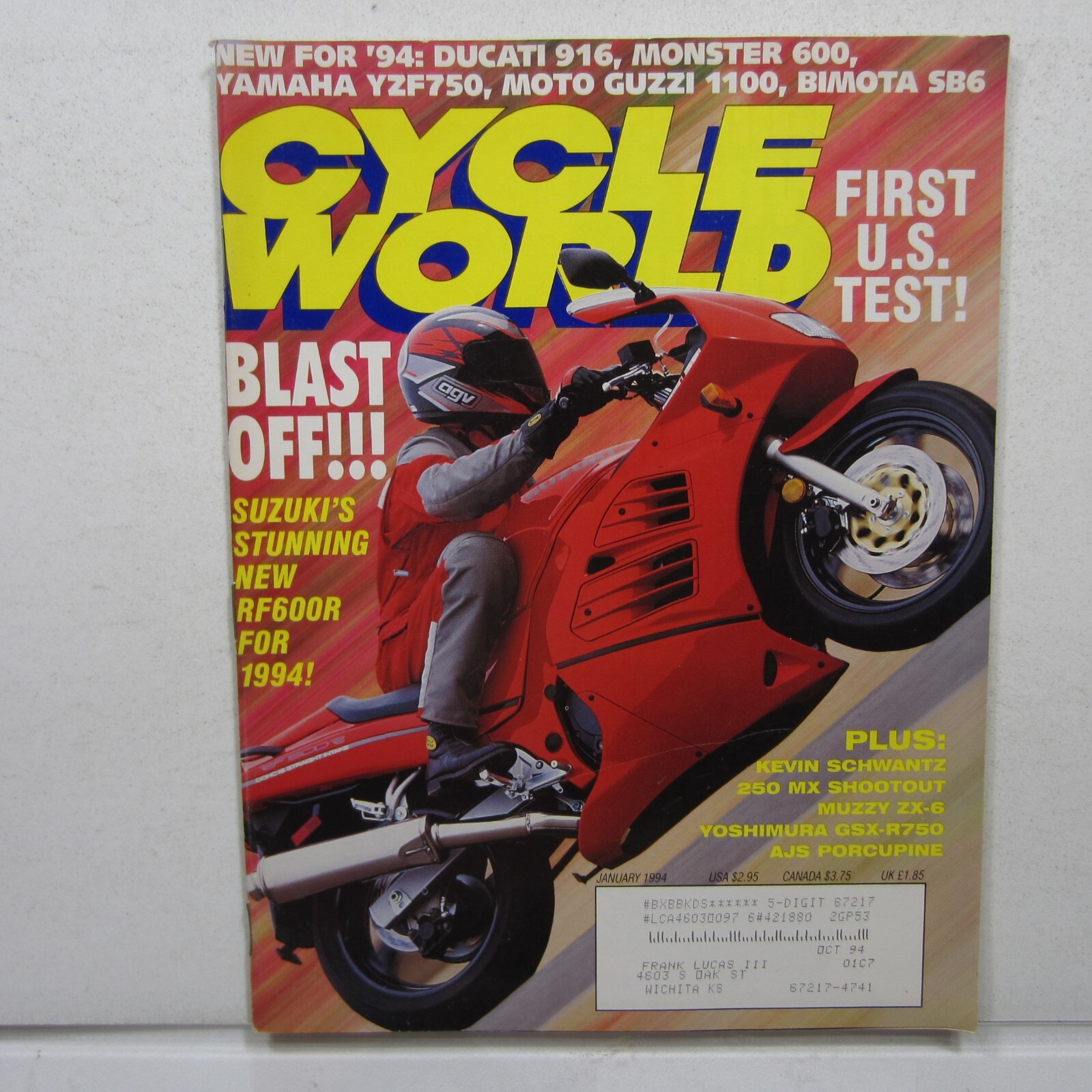 Summer　SALE　㉝ Cycle World Jan 1994 Vol 33 No 1 Milan Show, Yamaha YZF