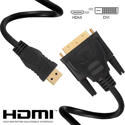 HDMI TO DVI CABLE 10ft Long For TV LCD DVD LED 3D HDTV MONITOR COMPUTER+Ethernet