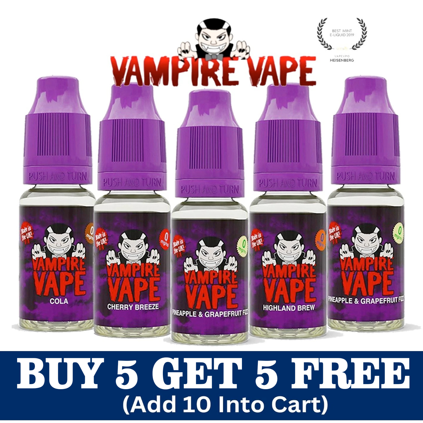 Vampire Vape E Liquid 10ml Vape Juice | Award Winning Heisenberg | All Flavours