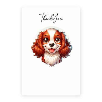 Thank You Greeting Card - Welsh Springer Spaniel Puppy - Cartoon