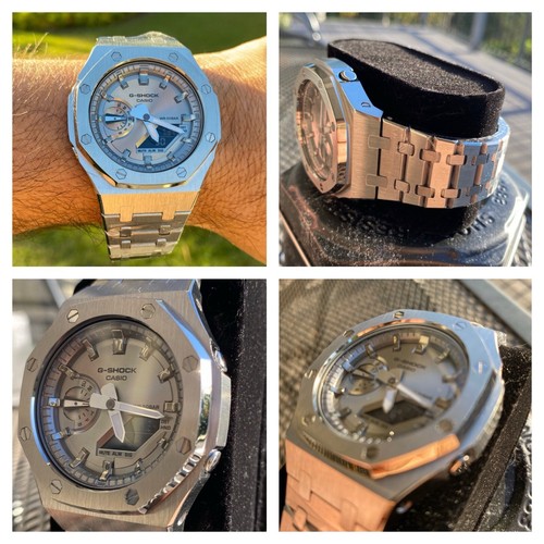 Pre-owned Casio G-shock Ga2100 Custom Modification Mod All Silver Color