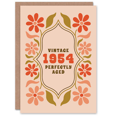 Vintage Year Floral Flowers Her Born 1954 Aged 71 Years Old 71st Birthday Card
