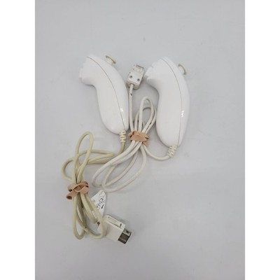 2x Official Wii Nunchuck White Remote OEM Controller