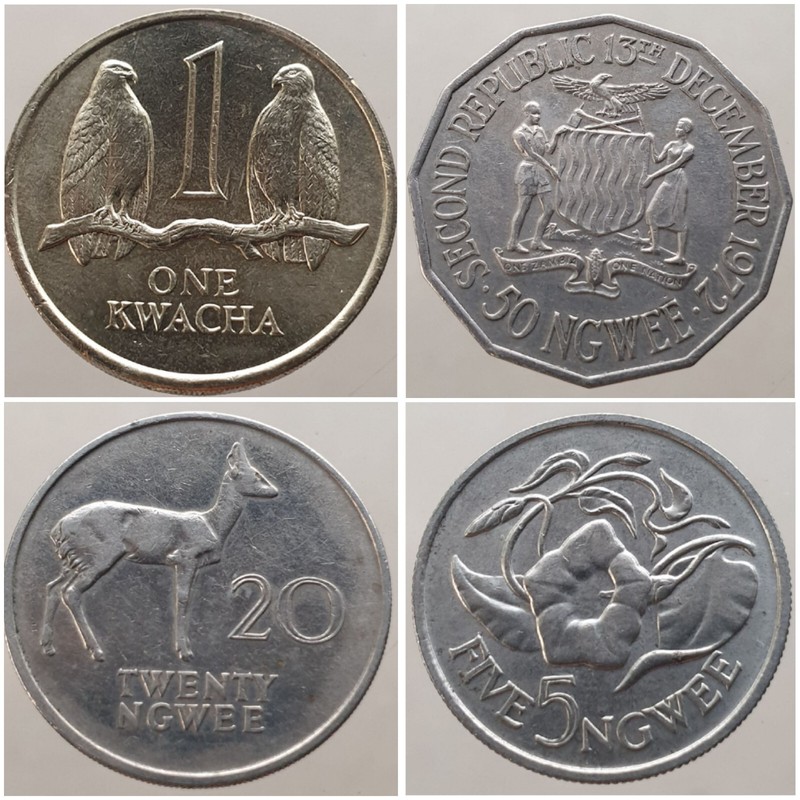 Zambie Kwacha Ngwee 1968 - 1989 Afrique