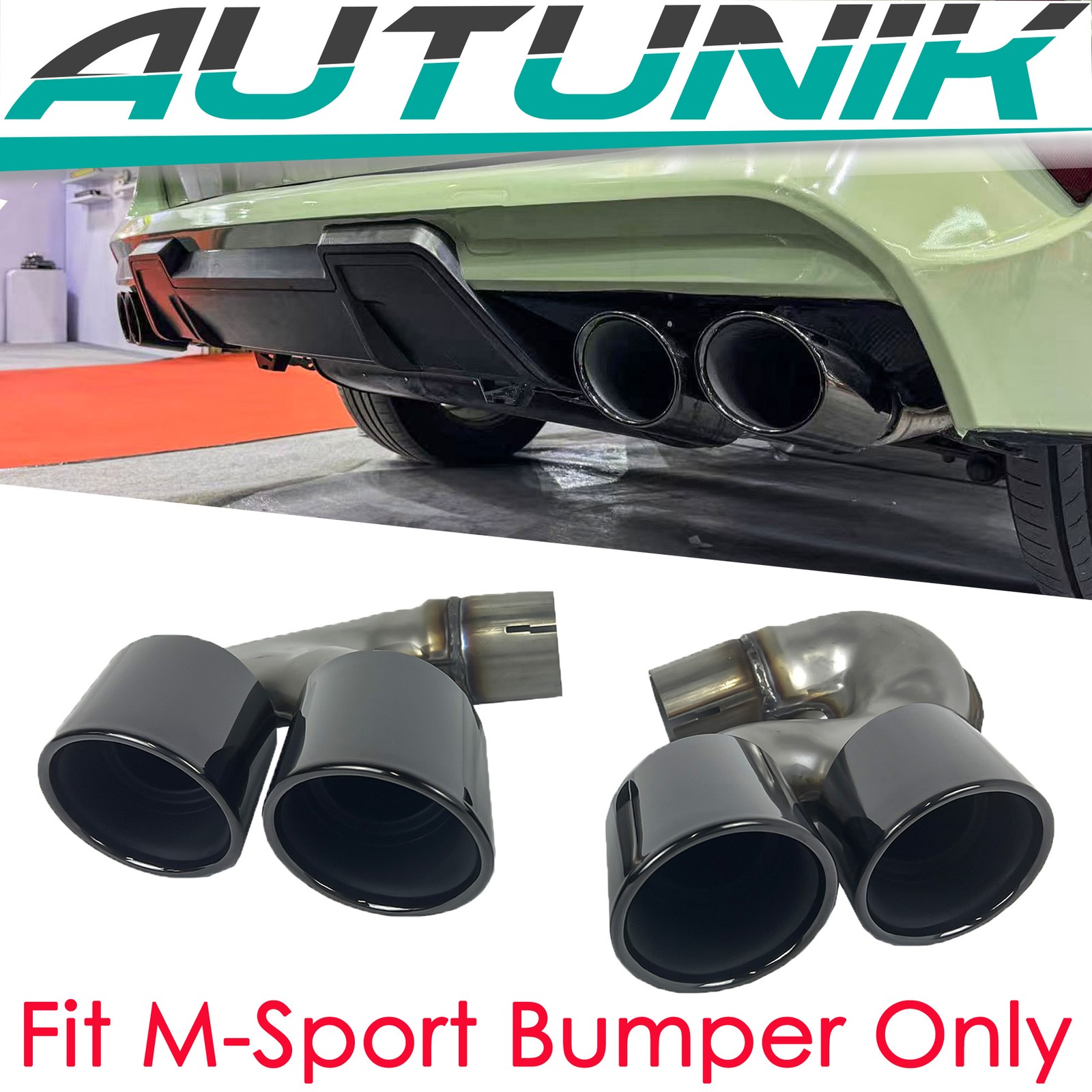Black Exhaust Tips Muffler Pipes for BMW X5 G05 X6 G06 X7 G07 40i