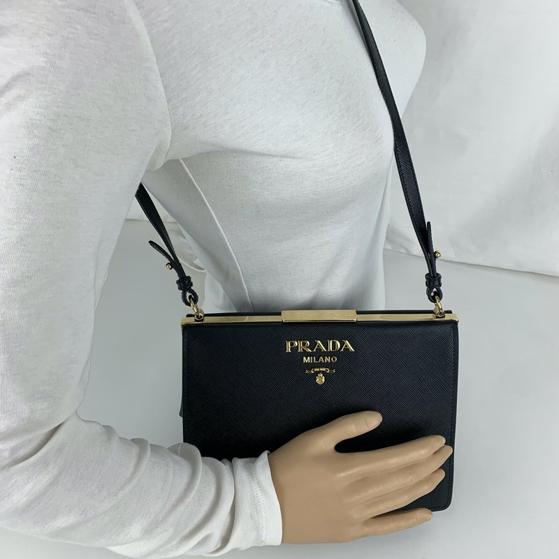 prada light frame saffiano leather bag