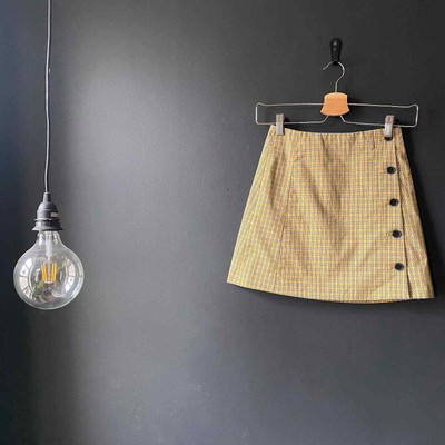 Sunday Best Aritzia Academia Espace Checkered Button Mini Skirt Sz 00 