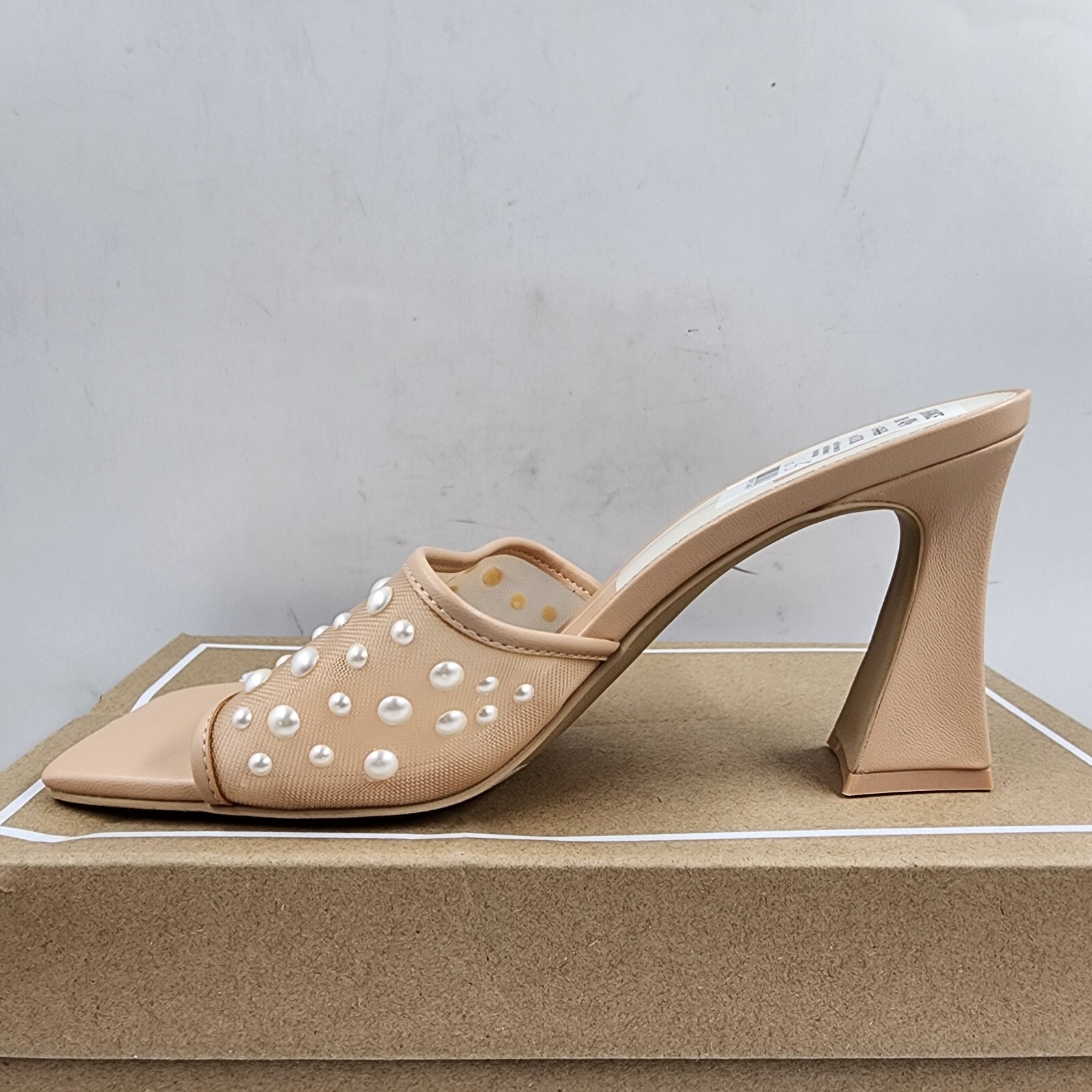 Dolce Vita Narda Pearl Embellished High Heel Sandals Women's 6.5 Blush Round Toe - Picture 9 of 17