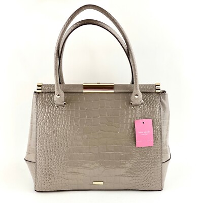 Kate Spade New York Croc Embossed Knightsbridge Constance Satchel Taupe $695