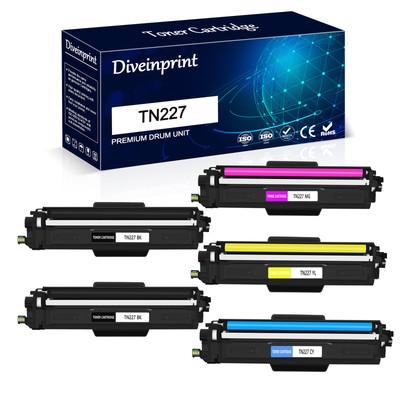 5PK TN227 Set Toner Cartridge for Brother HL-L3270CDW HL-L3230CDN HL-L3290CDW