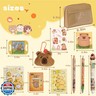 Rexinc Capybara Pencil Case with 12 Compartments, Cute Capybara School Supplies, 12 Kinds Kawaii Capybara Stationery Set, Cartoon Pencil Pouch Back-to-School Gifts for Students, Girls,Boys