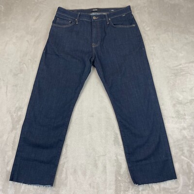 Mavi Jeans Men 34x27 Indigo Zach Straight Leg Fray Hem Zip Fly Designer NWOT