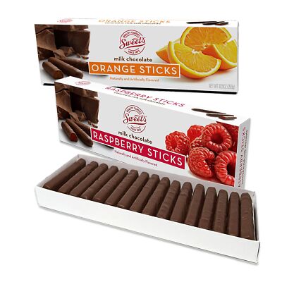 Sweet Candy Milk Chocolate Candy Sticks Variety 2 Pack- Milk Chocolate Orange...