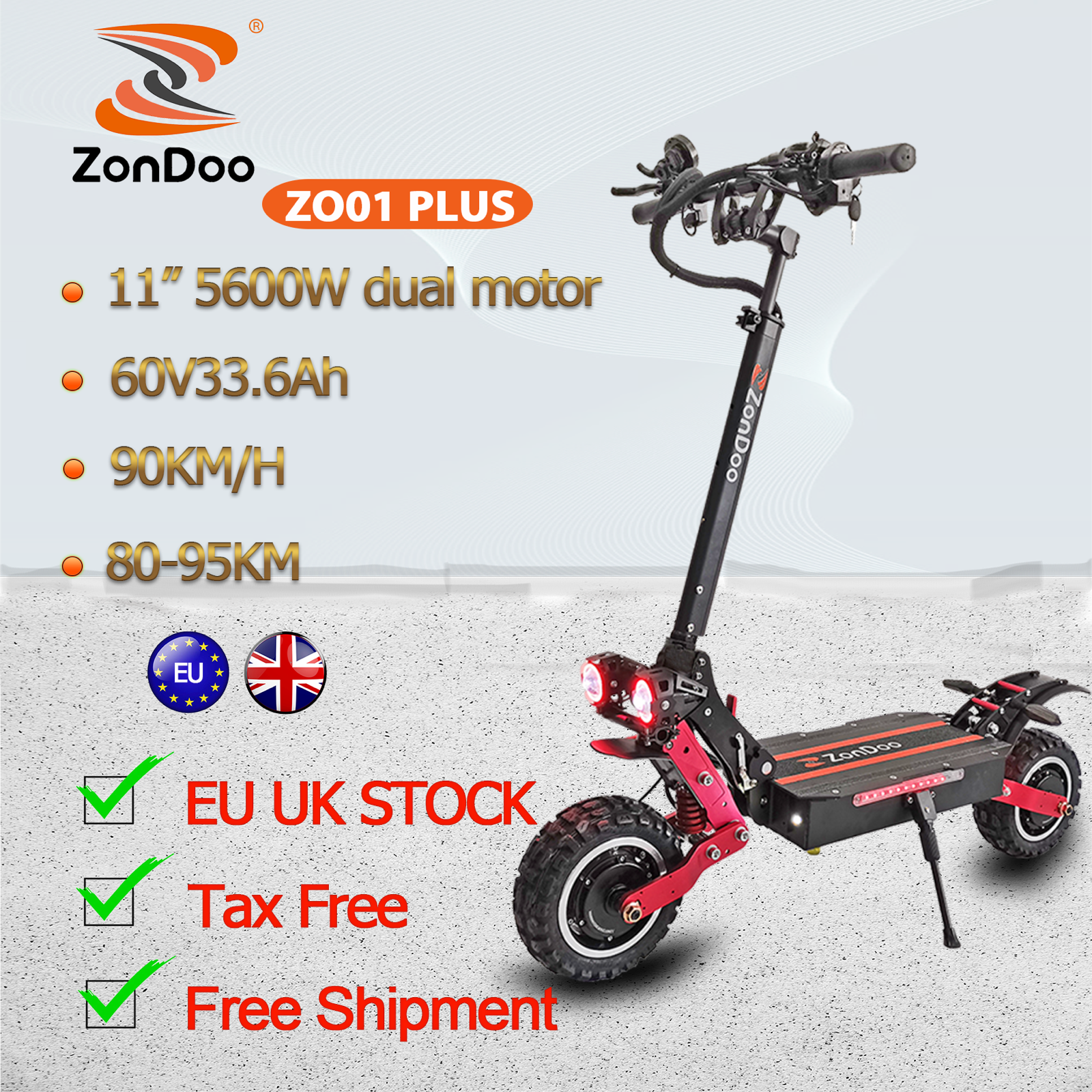 5600W Dual Motor 60V Electric Scooter For ADULT 11 inch Off Road E-Scooter NEW