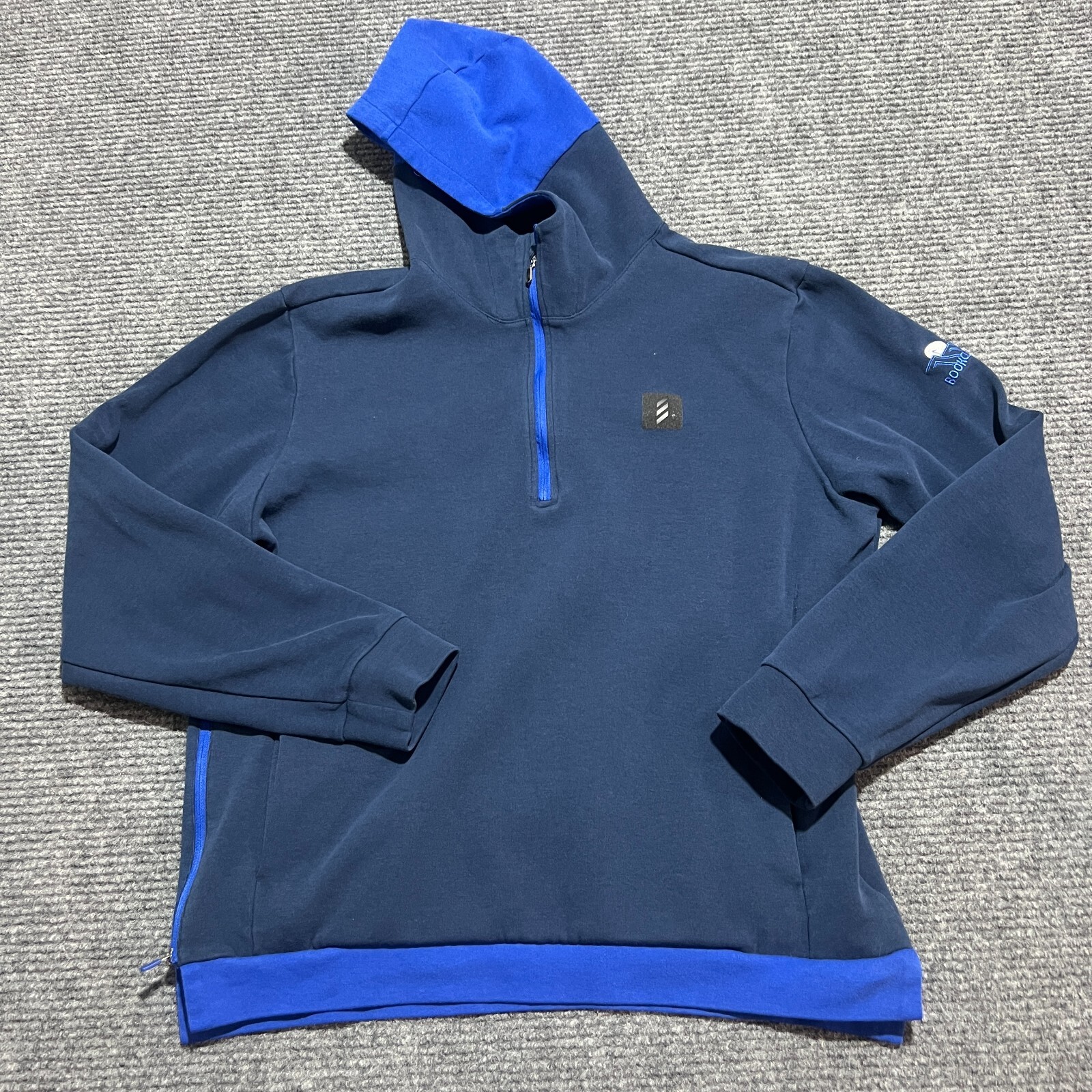 Adidas Hoodie Mens Large Blue Adicross Sweater Golf Pullover