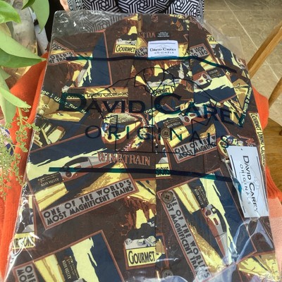David Carey Men's Button Up Shirt Wine Train NWT Size  Medium Napa Valley