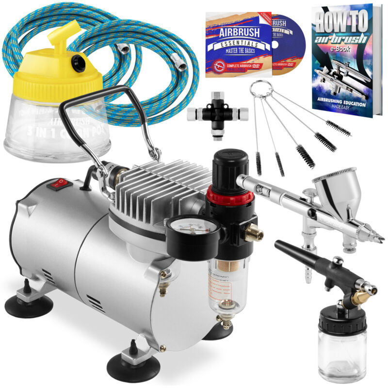 Dual Action Airbrush Kit with 2 Airbrushes