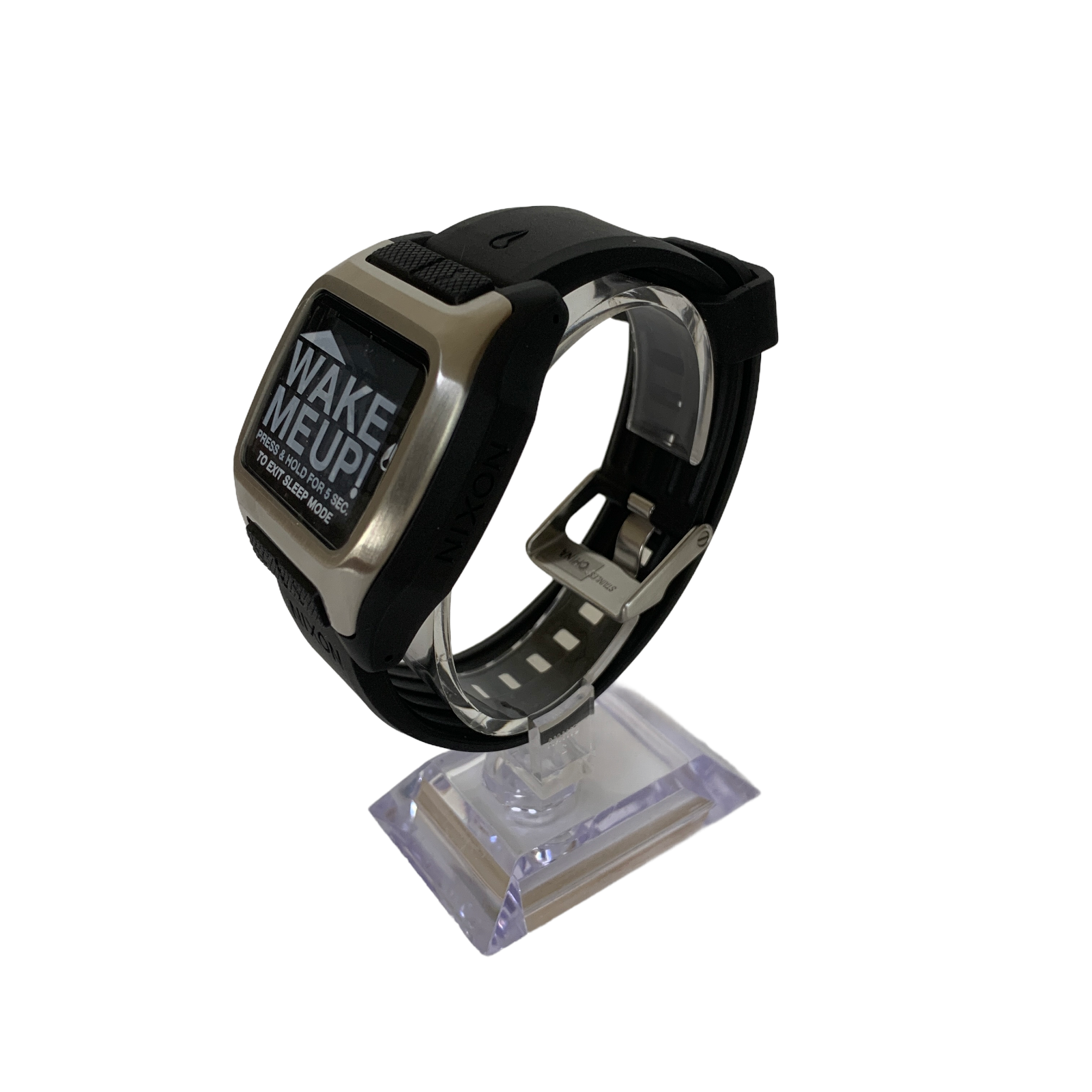 Pre-owned Nixon High Tide Men's Digital Surfing Watch Quartz Silver Resin Silicone Band