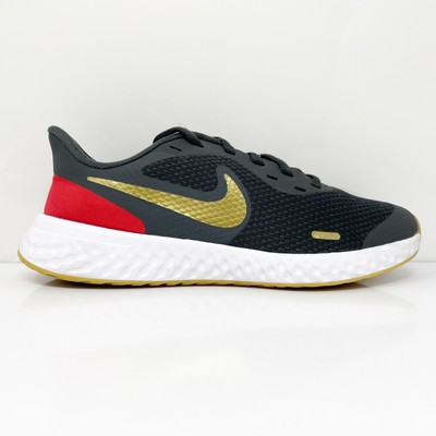 Nike Boys Revolution 5 BQ5671-016 Серые кроссовки для бега, размер 6 лет