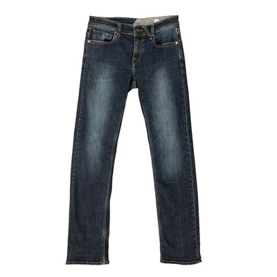 Volcom Solver Jean Mens 28 Superior Stretch Cotton Blend Dark Wash Blue Denim