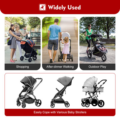 Buggy Board Universal 2in1 Wheeled Pushchair Baby Stroller Step Board W/ Seat 