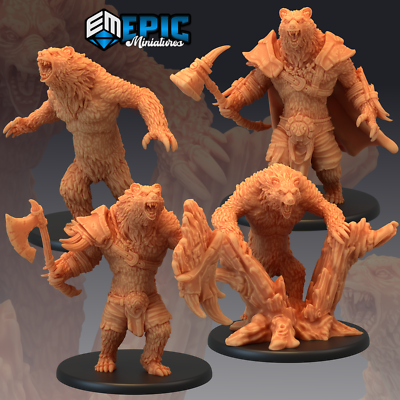 WEREBEAR, Dungeons and Dragons Miniature, Epic Miniatures, D&D Fantasy Dire Bear