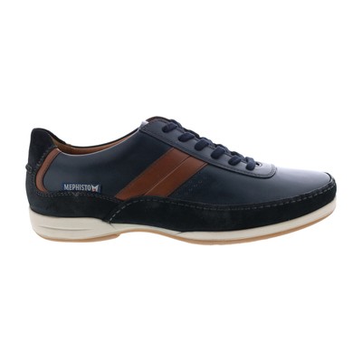 

Мужские синие кожаные кроссовки на шнуровке Mephisto Renzo Lifestyle 6.5, Синий, Mephisto Renzo