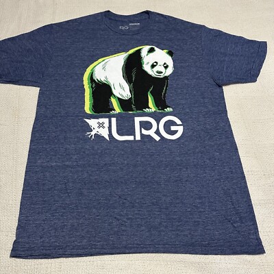 LRG Shirt Mens Large Blue Panda Short Sleeve Urban Wear Skateboarder Graphic Tee