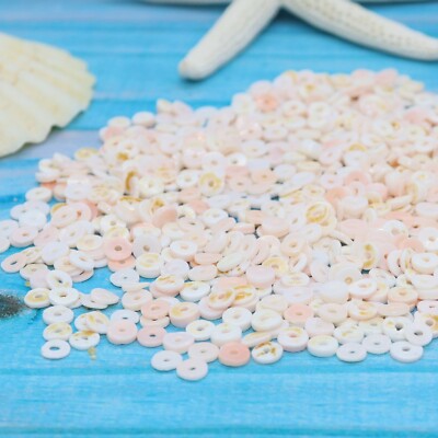 Pink Heishi Beads for Jewelry Making, 24 inch Strand Puka Shell Beads