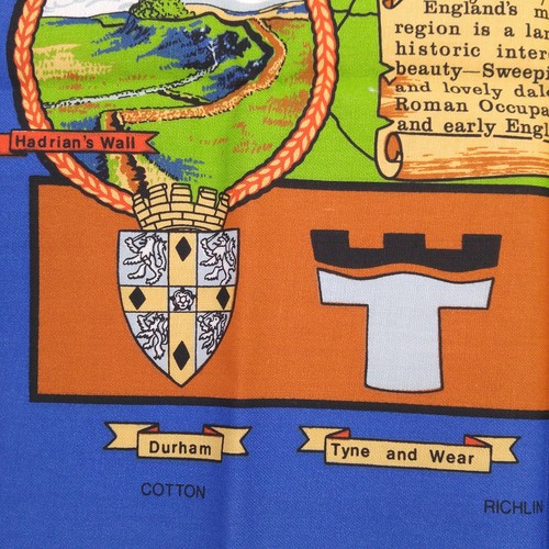Northumbria Informational Souvenir Cloth Map Wall Hanging 19