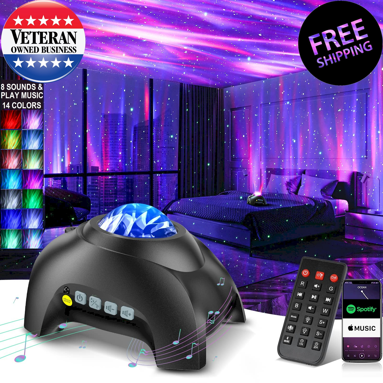 Lamp Music Projection Night Light Kids