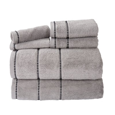Luxury Cotton Towel Set- Quick Dry, Zero Twist and Soft 6 Piece Set With 2 Ba...