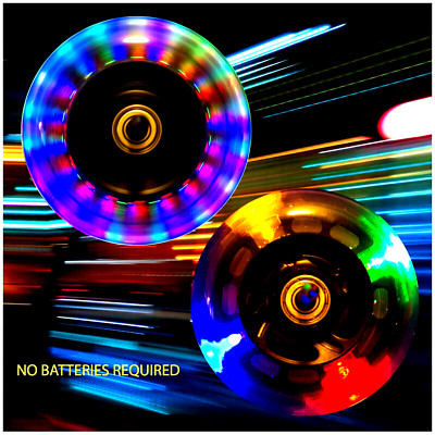 4'' x 1''  WHEELCHAIR CASTER WHEELS, LED LIGHTED, QUICKIE, TILITE  PAIR, Lightup