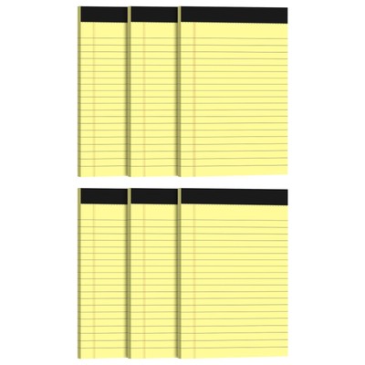 Small Legal Pads 4x6 inch Note Pads - 21lb Canany Yellow Paper 6 Pack of Writ...