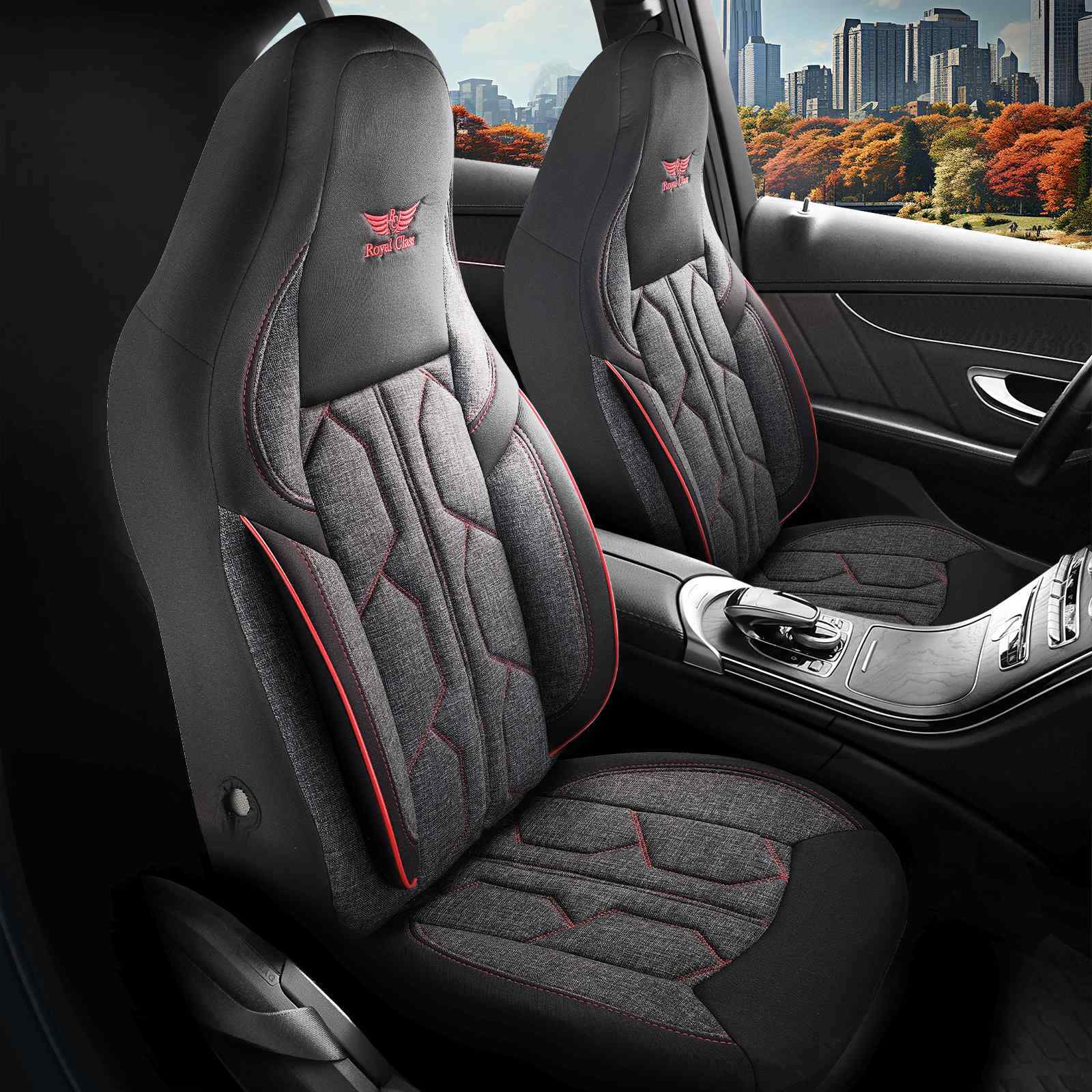 Pilot Coprisedile Adatto A per Opel Vectra Nero Rosso 1099P002
