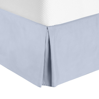 Solid Luxury Pleated Tailored Bed Skirt - 14  Drop Dust Ruffle, King - Iced Blue