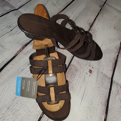 Comfort Plus by Predictions low heeled opened toed shoe size 9 brown brand new 