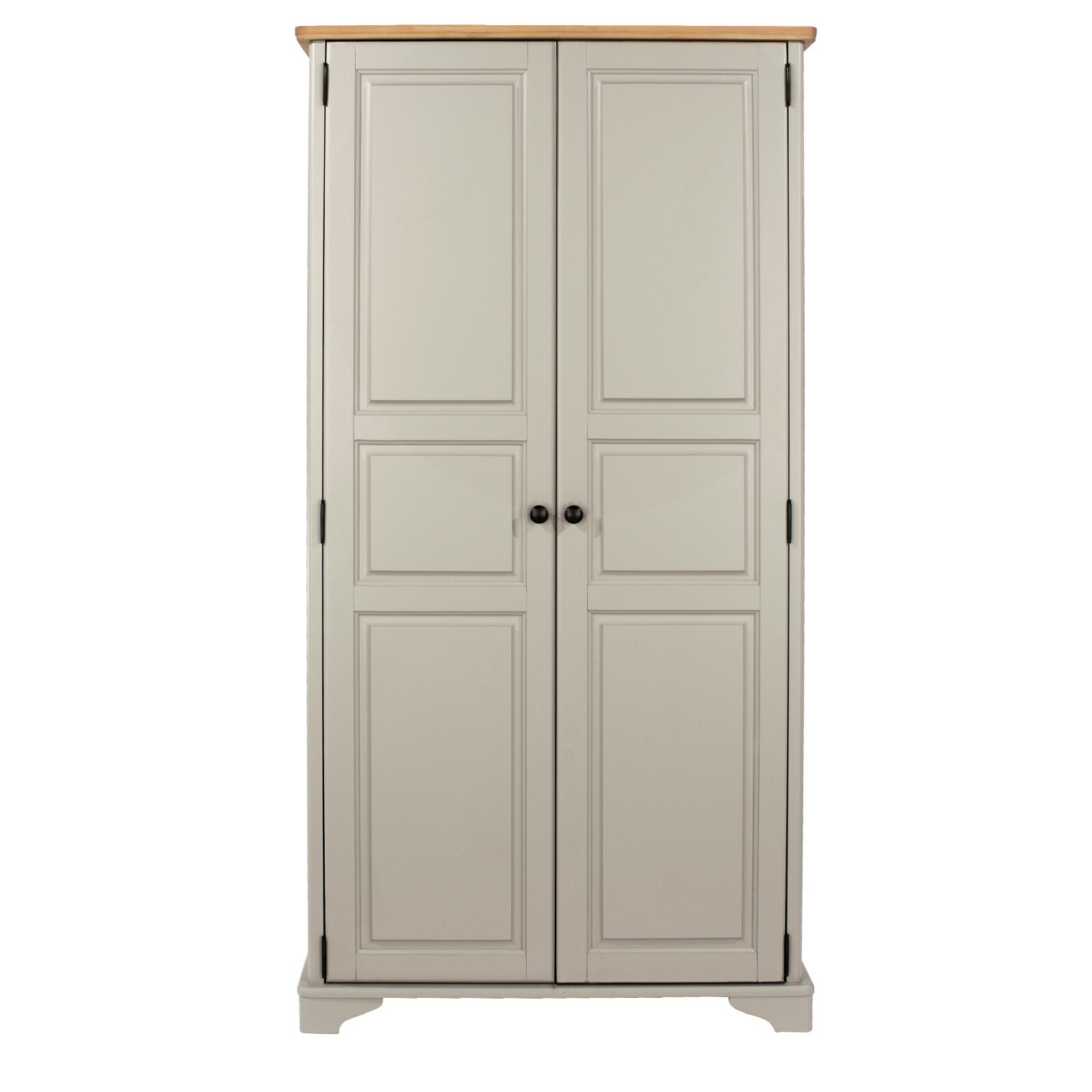 Grey Painted Wood Assembled Large Bedroom Freestanding 2 Door