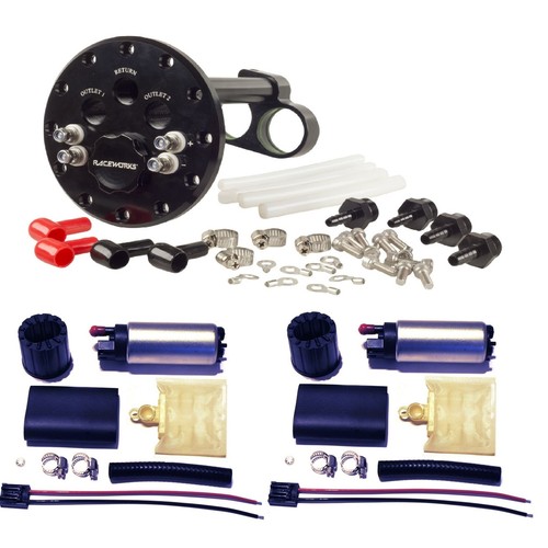 Genuine Raceworks Fuel Cell Single/Twin Hanger + 2 x Pumps *600LPH* Genuine Raceworks Fuel Cell Single/Twin Hanger + 2 x Pumps *600LPH*