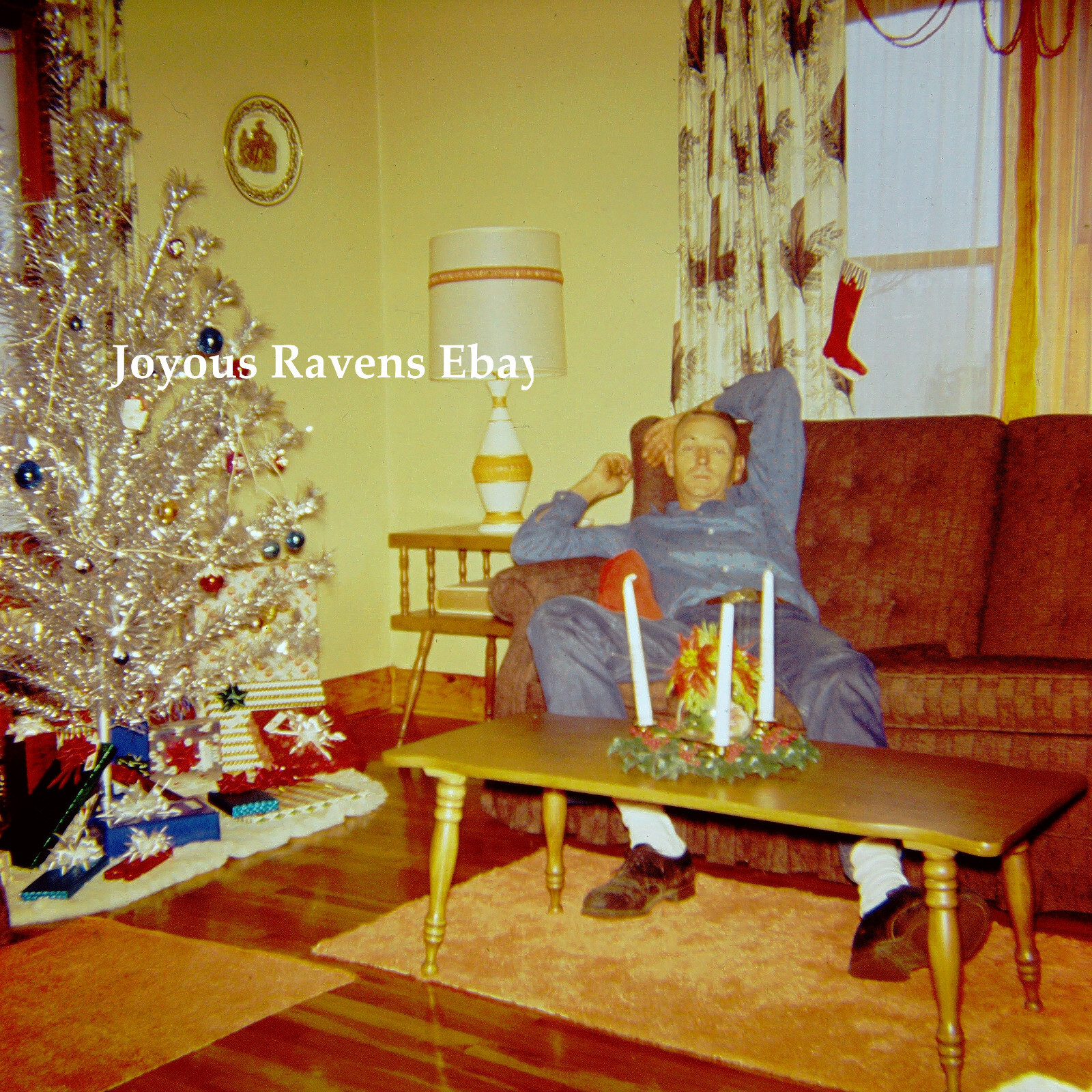 35MM Photo Slide 1962 Vintage Christmas Decor Sparkler Pom