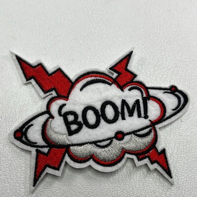 Cartoon Comic Style Onomatopoeia Word Balloon BOOM! Patch M012