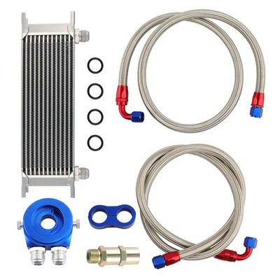 Universal 13 filas Enfriador De Aceite Kit de manguera de adaptador de filtro