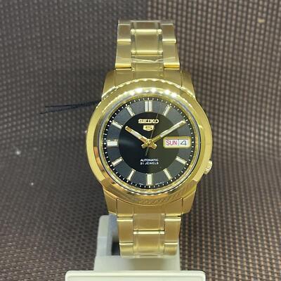 Seiko 5 SNKK22K1 Automatic Gold-Tone Stainless Steel Black