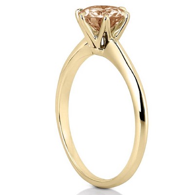 Pre-owned Pucci 1ct Round Cut Simulated Brown Diamond Stone Wedding Promise Ring 14k Yellow Gold