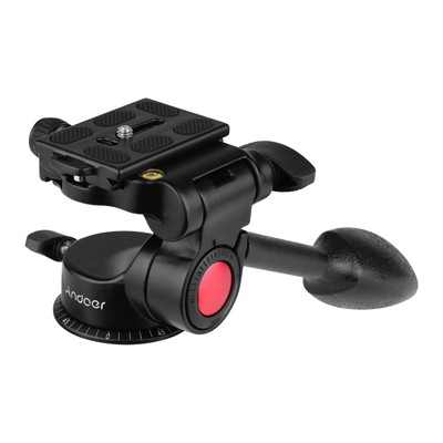 Andoer Aluminum Alloy 3-Way Damping Video Head 3-Dimensional Tripod Head L7E6