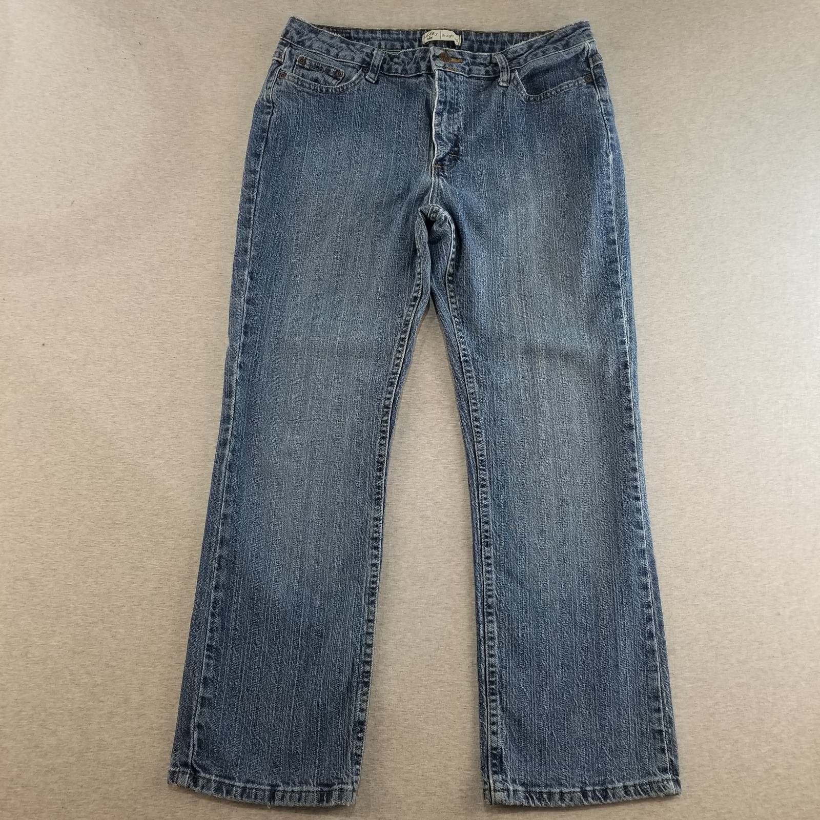 Lee Riders Jeans Women's Sz 14P Blue Wash VTG Cotton Quality Straight Fit Indie