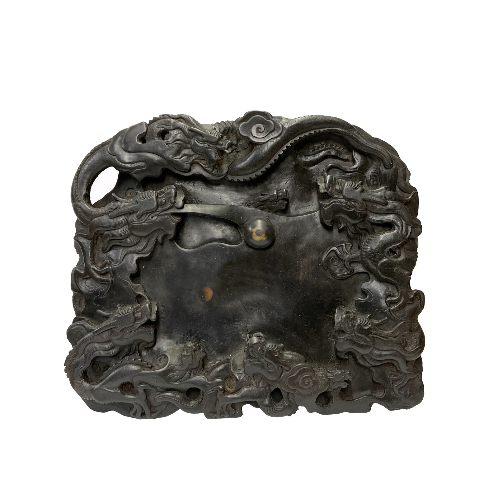 Chinese Oriental Black Color Dimensional Dragon Ink Well Pad Display ws2962S Chinese Oriental Black Color Dimensional Dragon Ink Well Pad Display ws2962S