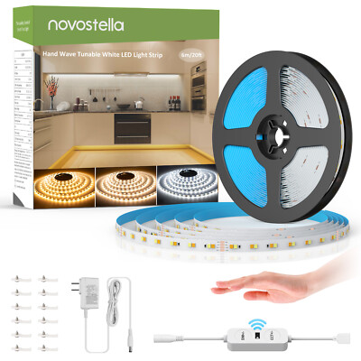 Novostella 20ft LED Strip Light Hand Wave Active Cabinet Dimmable Lighting Tape