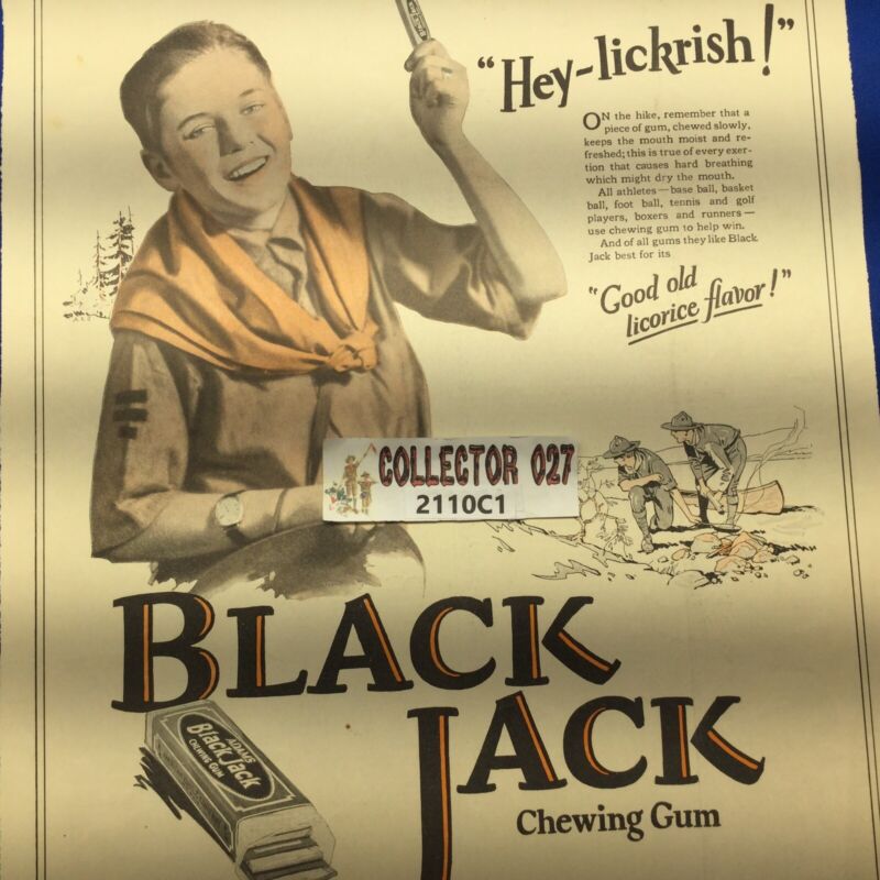 Boy Scout  Vintage Ad 1923 Black Jack Chewing Gum