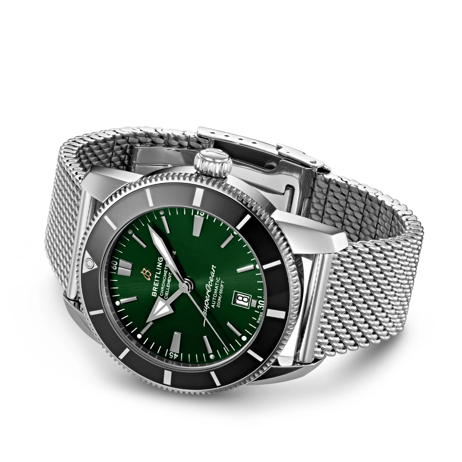 Pre-owned Breitling Superocean Heritage B20 Automatic 46 Green Dial Watch Ab2020121l1a1